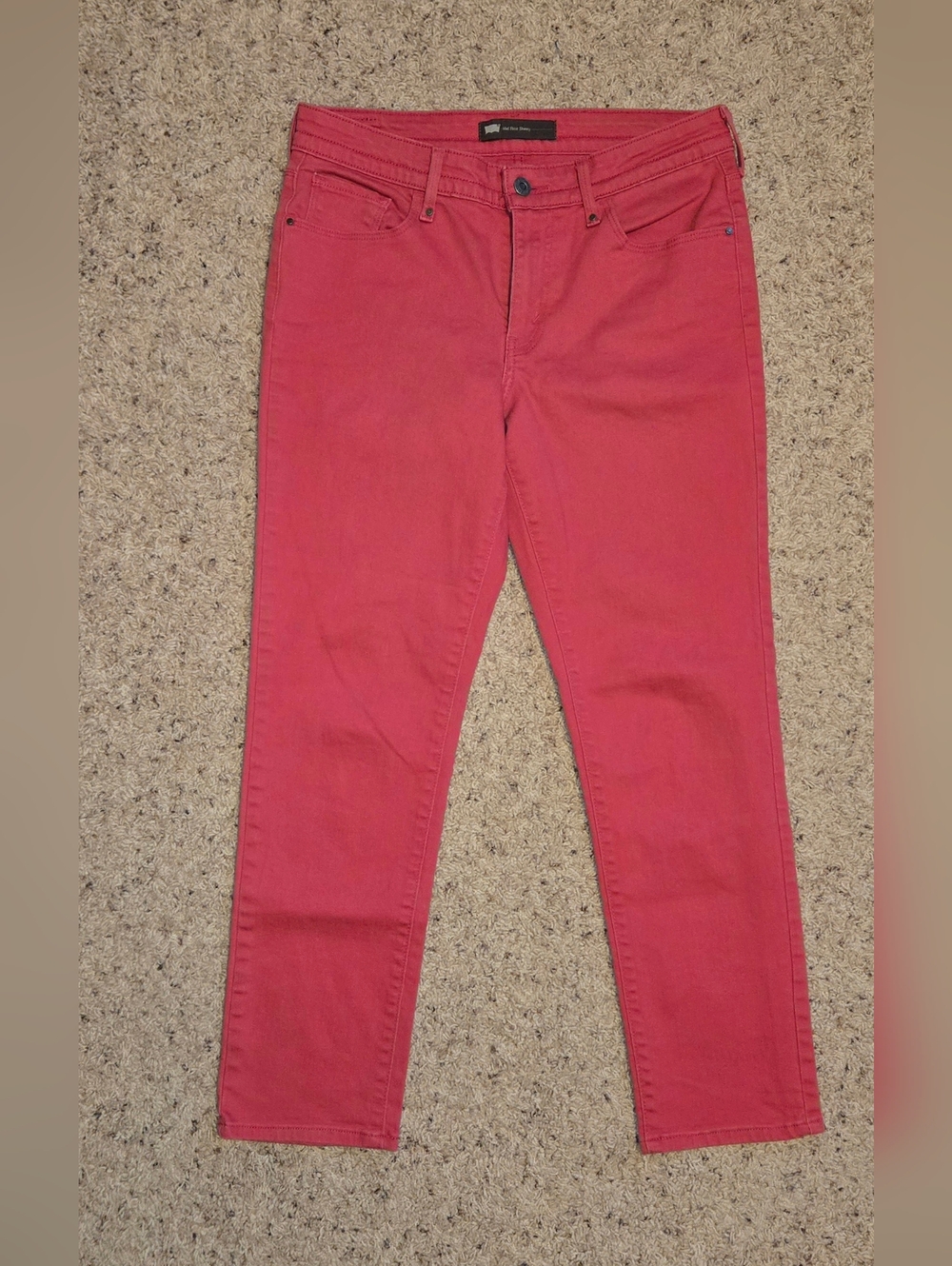 Levi’s Mid Rise Skinny Jeans Pink Coral Size 29 Stretch Denim